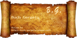 Buch Gergely névjegykártya